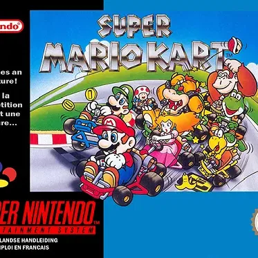 Bìa lithophane Super Mario Kart trên SNES Nintendo