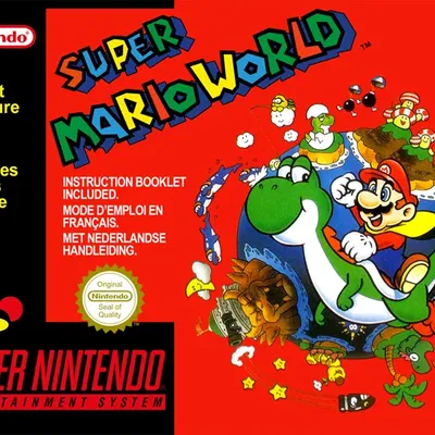 Bìa Lithophane Super Mario World trên SNES Nintendo
