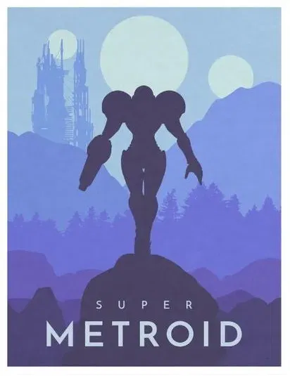 Poster lithophane tuyệt đẹp về Super Metroid Nintendo - Image 1