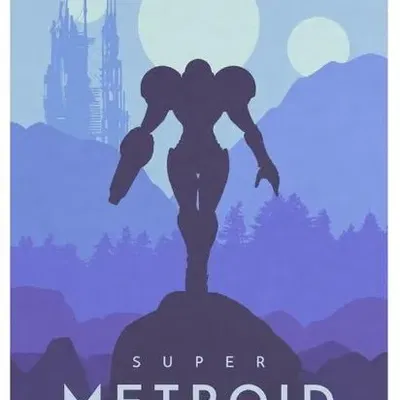 Poster lithophane tuyệt đẹp về Super Metroid Nintendo