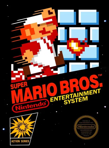 Vitrail Lithophane bìa game Super Mario Bros trên NES Nintendo - Image 1