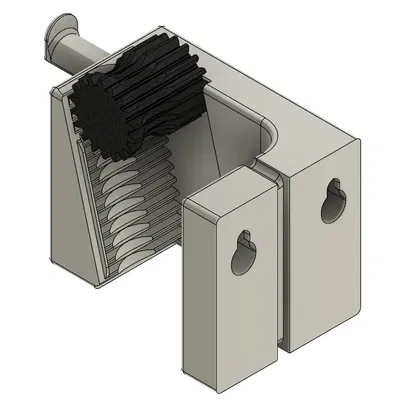 Giá đỡ chổi với thiết kế xoay 90° và móc kèm theo