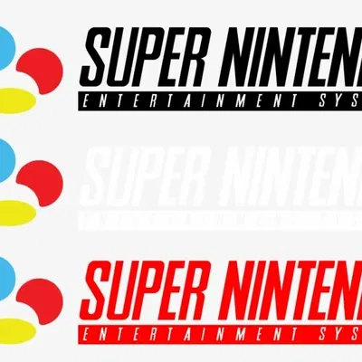 Giá đỡ kệ với logo Nintendo SNES