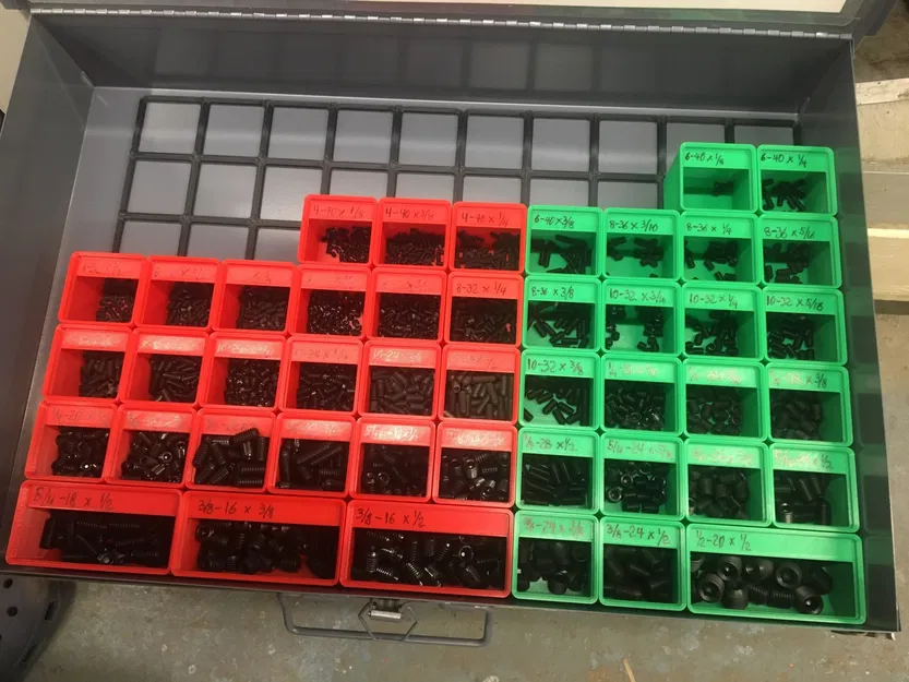 Thùng chứa Gridfinity cơ bản, nam châm 6x3 (lắp vừa) - Image 1