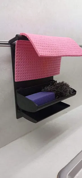 Giá đỡ bọt biển treo tường bếp bằng nhôm - Image 2