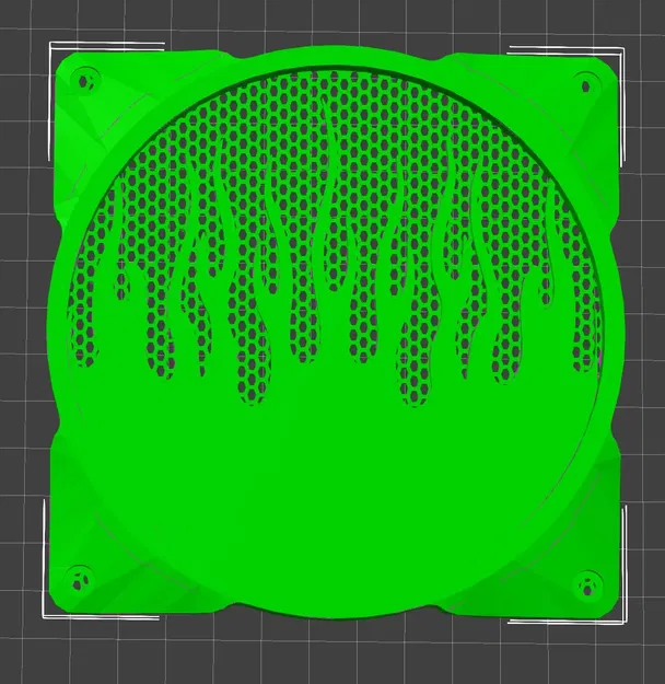 Lưới quạt 120mm với thiết kế ngọn lửa - Image 1