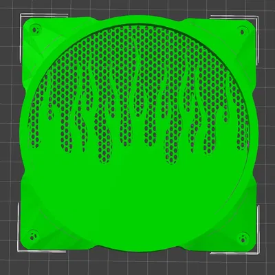 Lưới quạt 120mm với thiết kế ngọn lửa