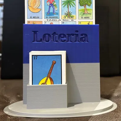 Giá đỡ lưu trữ thẻ Loteria Chica và bảng trò chơi
