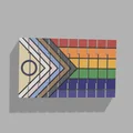 Cờ Pride tiến bộ vẫy trong không gian 3D - Thumbnail 1