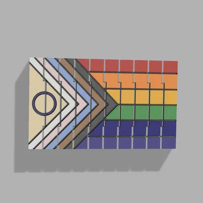 Cờ Pride tiến bộ vẫy trong không gian 3D