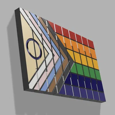 Cờ Pride tiến bộ vẫy trong không gian 3D