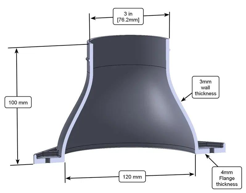 Nắp quạt đơn giản kết nối quạt 120mm với ống 3 inch - Image 3