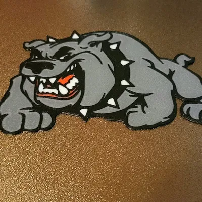 Mô hình Bulldog 2D treo tường dễ in và sơn màu