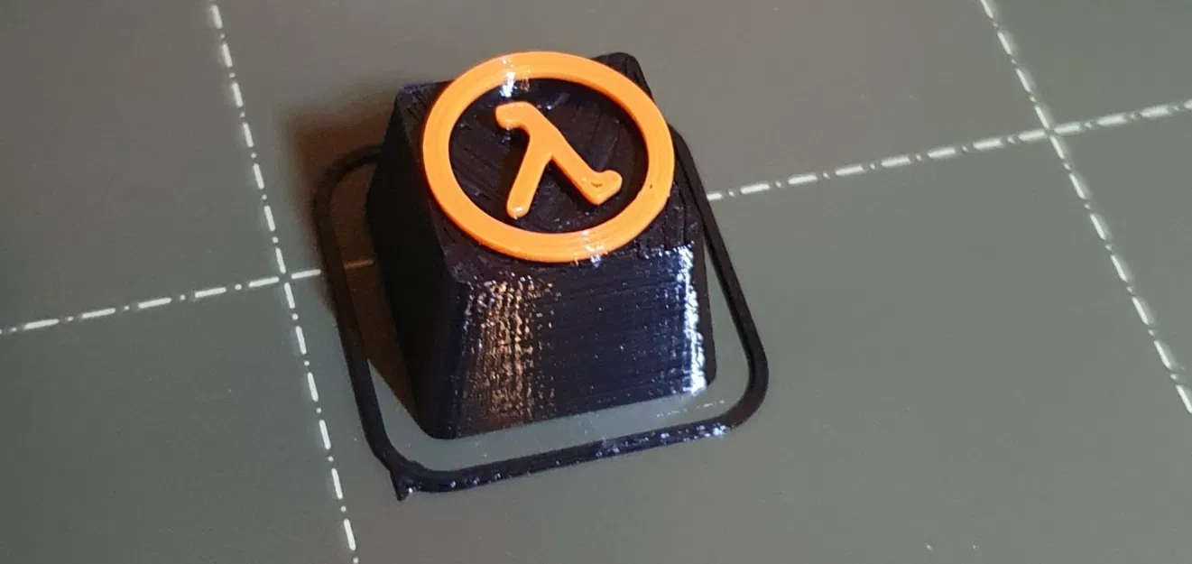 Mô hình keycap Half Life in màu đen và cam - Image 1