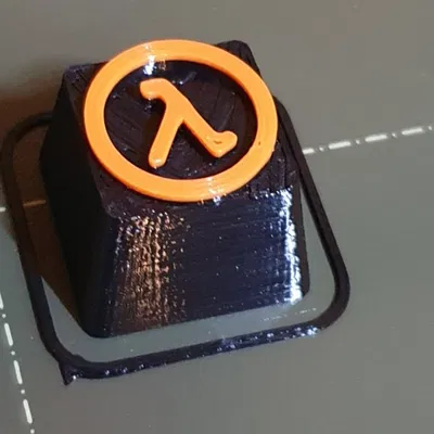Mô hình keycap Half Life in màu đen và cam
