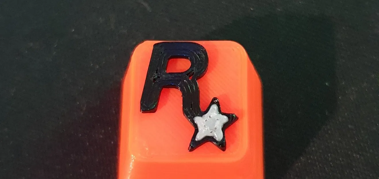 Núm phím Rockstar in màu Cam - Đen - Trắng - Image 1