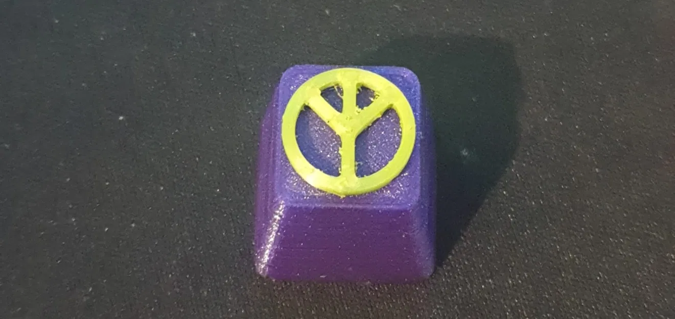 Nút bấm bàn phím Peace in màu Tím và Xanh - Image 1