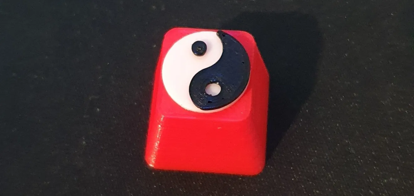 Núm điều chỉnh bàn phím Yin Yang với màu Đỏ - Trắng - Đen - Image 1