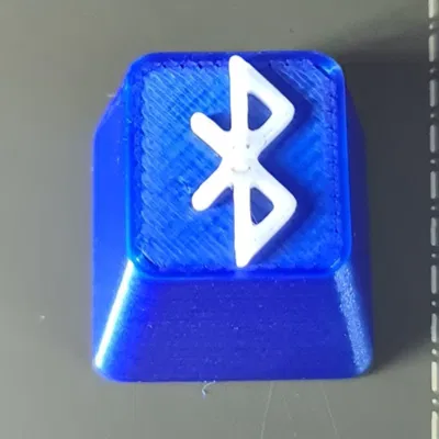 Nút bấm Bluetooth in màu xanh và trắng