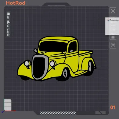 Xe tải Hot Rod 2D dễ in với màu sắc sống động