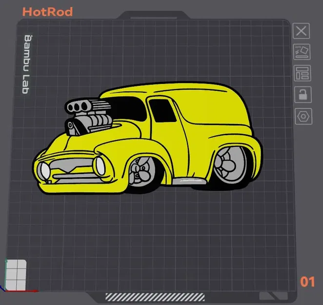 Xe tải panel Hot Rod cổ điển 2D - Image 1