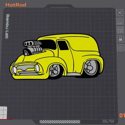 Xe tải panel Hot Rod cổ điển 2D