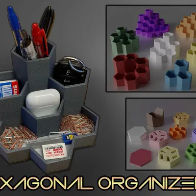 Bộ tổ chức hình lục giác 7 kích thước và 11 ngăn chứa