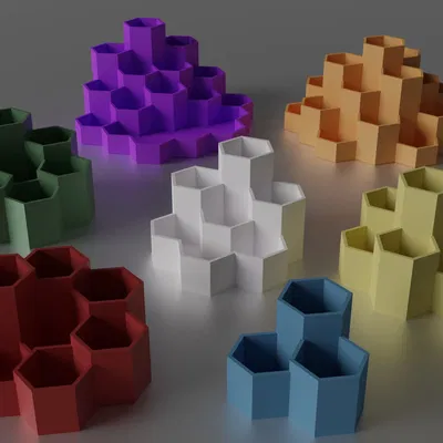 Bộ tổ chức hình lục giác 7 kích thước và 11 ngăn chứa