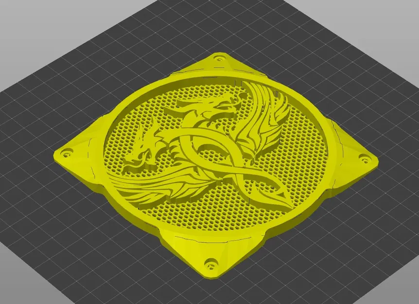 Lưới quạt 120mm hình rồng đôi - Image 1