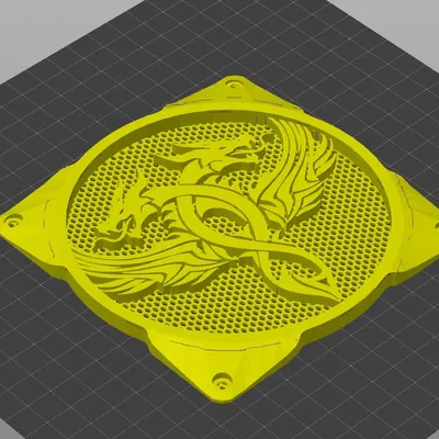 Lưới quạt 120mm hình rồng đôi