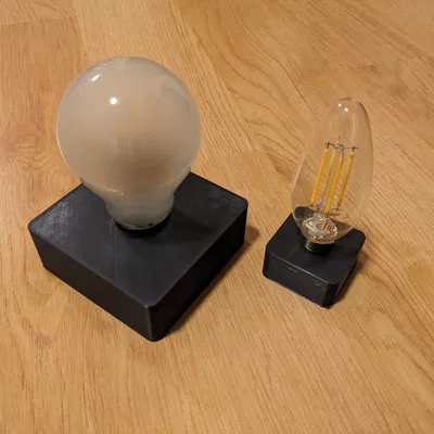 Bộ tổ chức bóng đèn E27 và E14 bằng khối chữ nhật