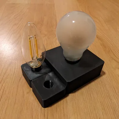 Bộ tổ chức bóng đèn E27 và E14 bằng khối chữ nhật