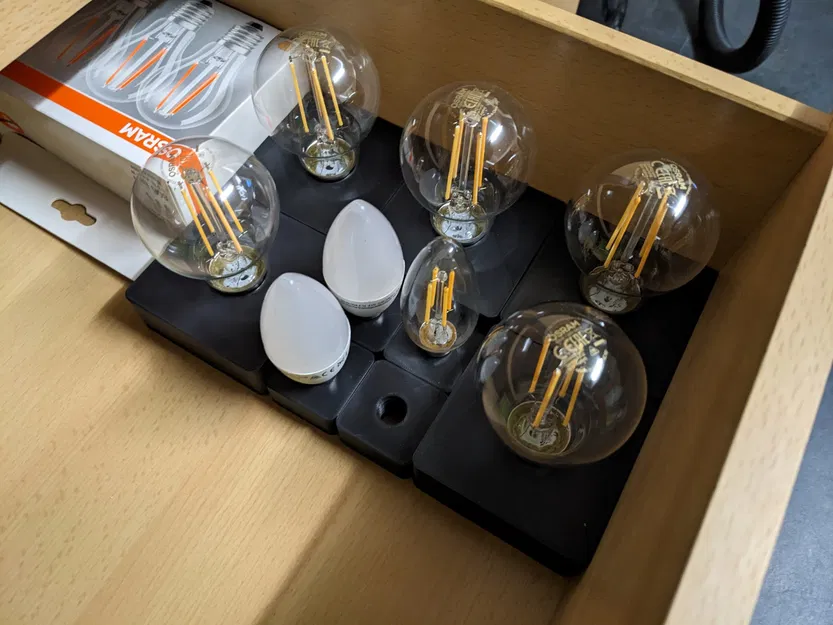 Bộ tổ chức bóng đèn E27 và E14 bằng khối chữ nhật - Image 5