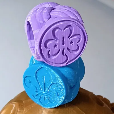 Vòng khăn cổ Wagggs Scout với biểu tượng fleur-de-lis và trefoil