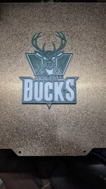Biểu tượng Milwaukee Bucks in 3D với hai màu sắc - Image 1