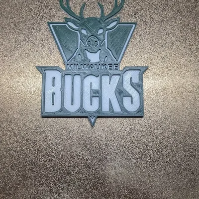 Biểu tượng Milwaukee Bucks in 3D với hai màu sắc