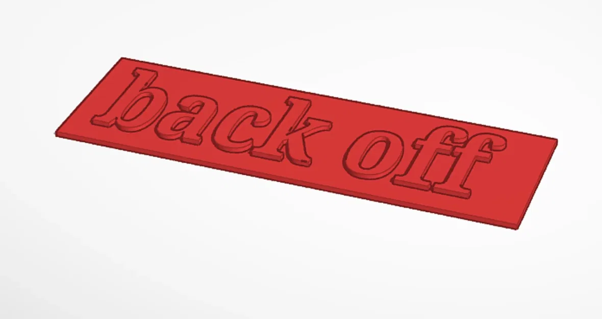 Chữ "back off" in 3D với màu sắc tùy chọn - Image 1