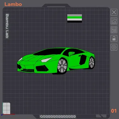 Nghệ thuật tường Lambo với thiết kế sắc nét