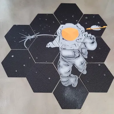 Tấm gạch hex phi hành gia sơn ba màu cho Bambu AMS