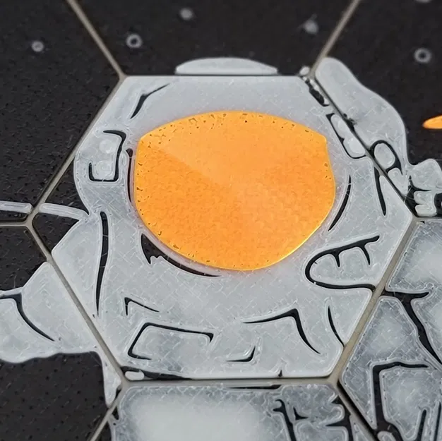 Tấm gạch hex phi hành gia sơn ba màu cho Bambu AMS - Image 2