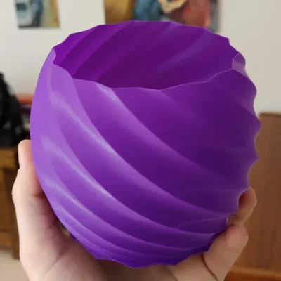 Bình hoa xoắn ốc kích thước vừa in nhanh bằng chế độ vase