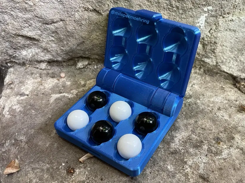 Hộp đựng bi 6 viên với thiết kế bản lề in tại chỗ - Image 1