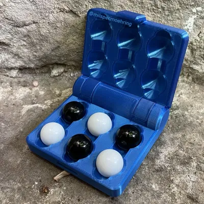 Hộp đựng bi 6 viên với thiết kế bản lề in tại chỗ