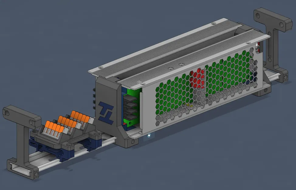 Giá đỡ din đôi cho bộ nguồn MeanWell UHP - Image 2