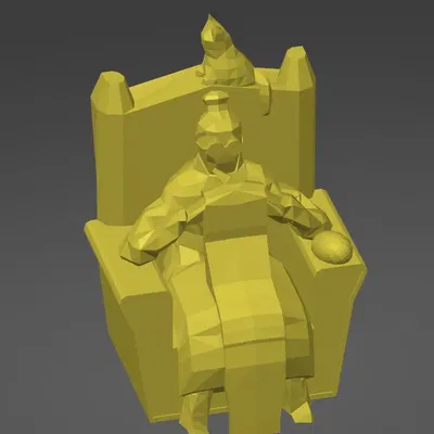 Bà ngoại đan len phong cách lowpoly với mèo bên cạnh