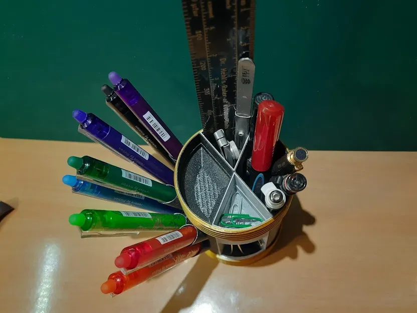 Giá đỡ bút kiểu chậu hoa đa năng với ngăn chia - Image 2