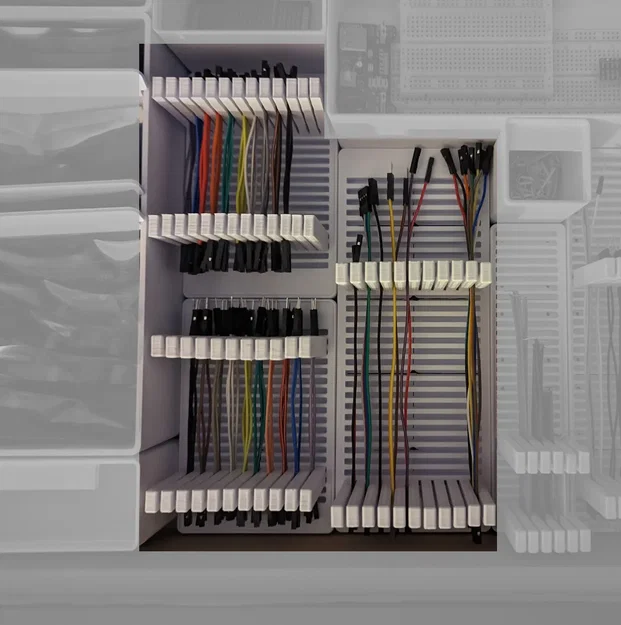 Giá đỡ dây nhảy Gridfinity điều chỉnh với 10 khe cắm - Image 1