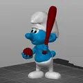 Nhân vật Smurf chơi bóng chày trong phong cách hoạt hình - Thumbnail 1