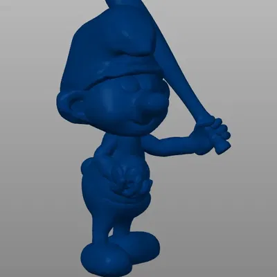 Nhân vật Smurf chơi bóng chày trong phong cách hoạt hình