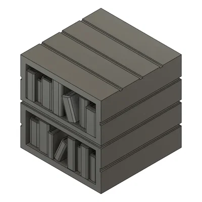 Kệ sách Minecraft với và không có sách